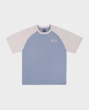 DIVIN BY DIVIN T-shirt raglan bleu à manches beiges