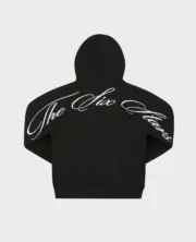 Sweat à capuche zippé noir Six Stars