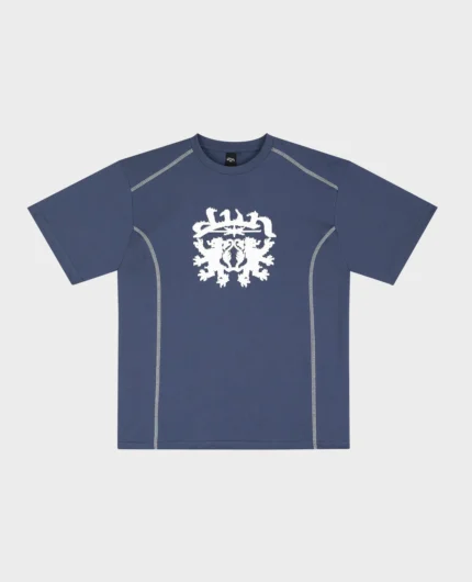 T-shirt bleu délavé DIVIN BY DIVIN avec détails de coutures blanches