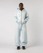 Sweat à capuche Zippé Graphique Six Stars Bleu