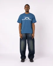 T-shirt DIVIN BY DIVIN bleu sarcelle avec logo arc blanc