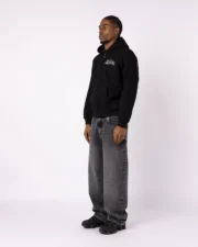 Sweat à capuche zippé noir Six Stars